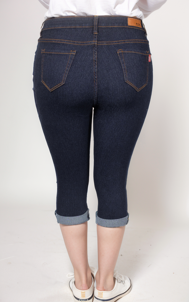 DARK BLUE CAPRIS PLUS SIZE-WSP/7.00-PKG/12-SIZE/14x3.16x3.18x2.20x2.22.24